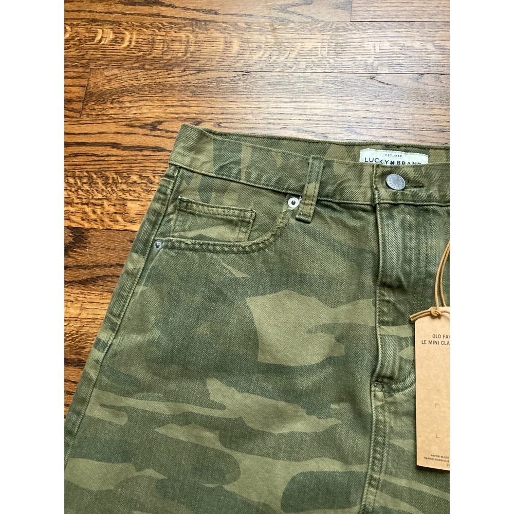 NEW Lucky Brand Skirt Womens Sz 6/28 Camo Denim Button Old Favorite Mini NWT - Picture 2 of 10